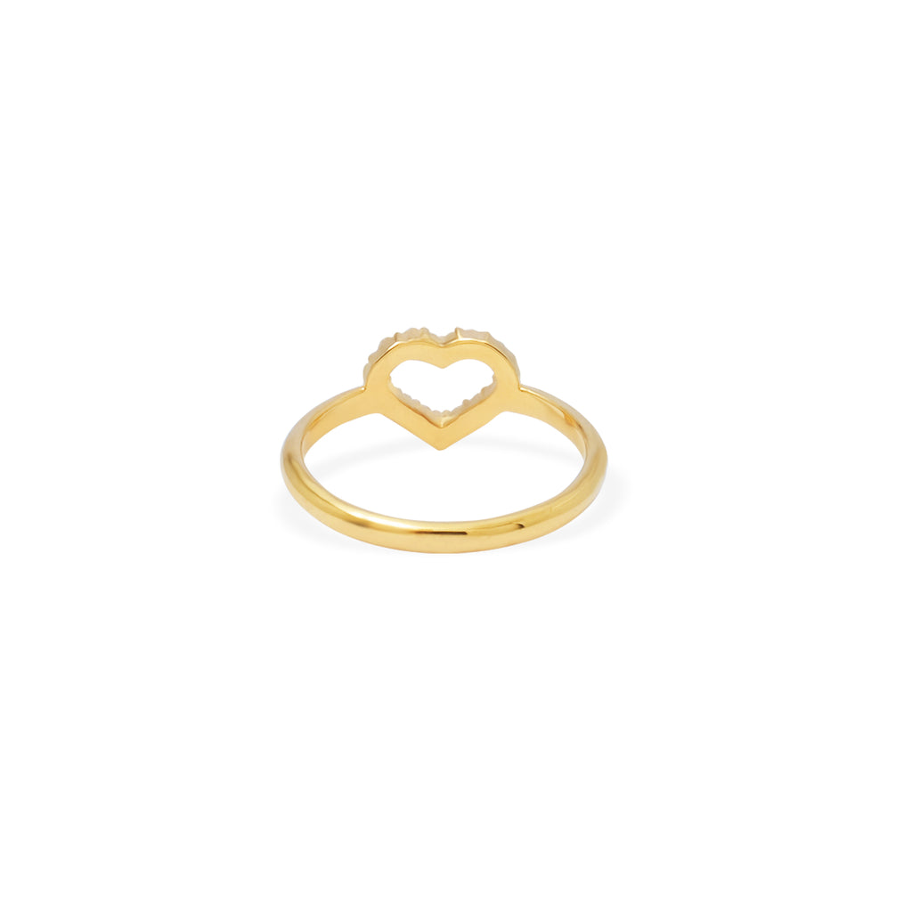 Heart Gold Plated Ring Dainty Heart 925 Sterling Silver Collection
