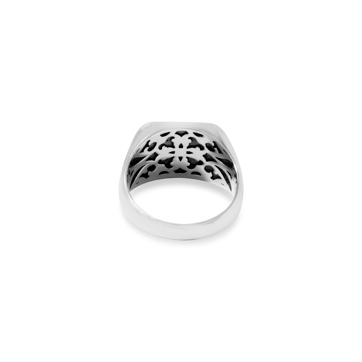 Cincin Signet Square Koleksi Kompas Sterling Silver