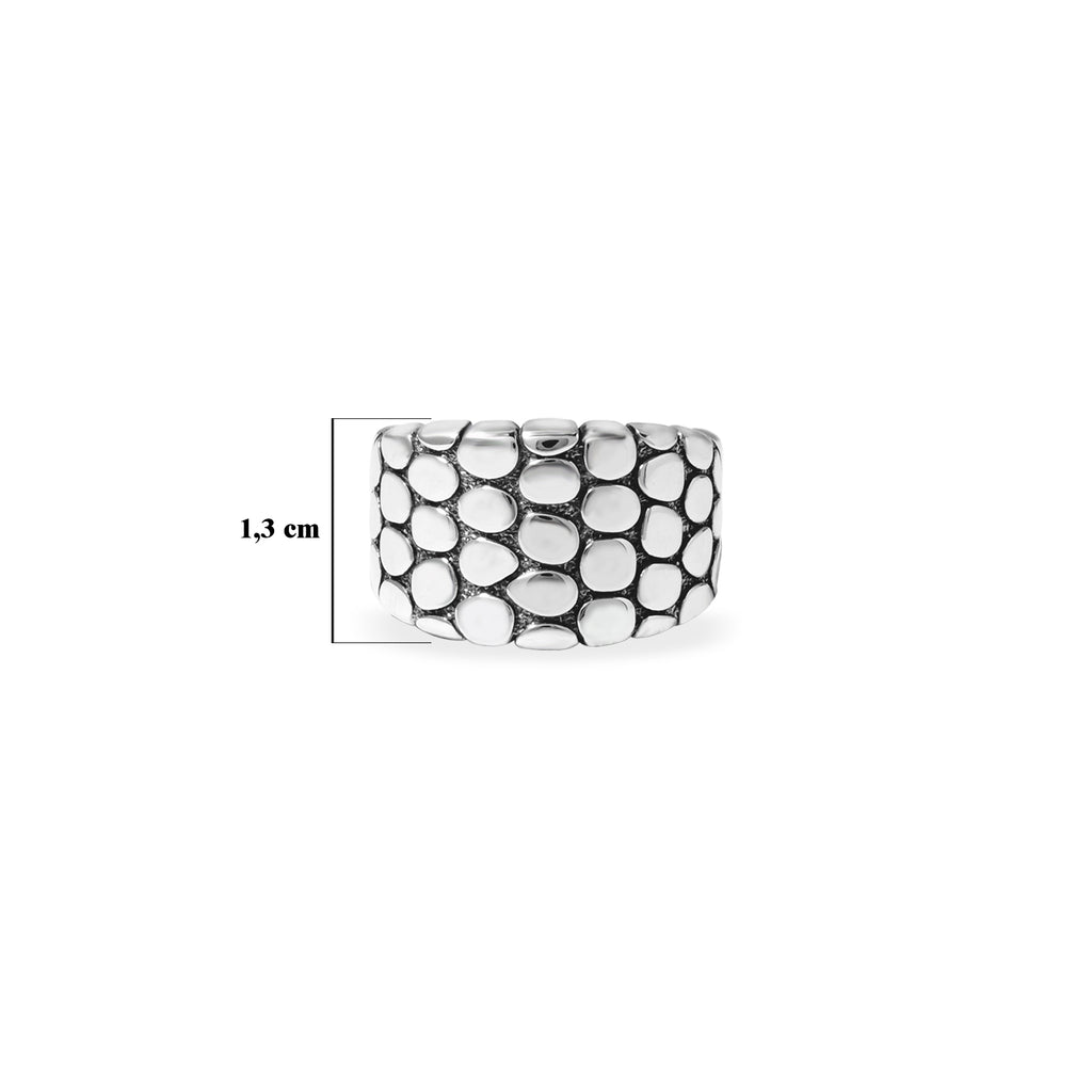 Cincin Wide Koleksi Pebble Sterling Silver 925