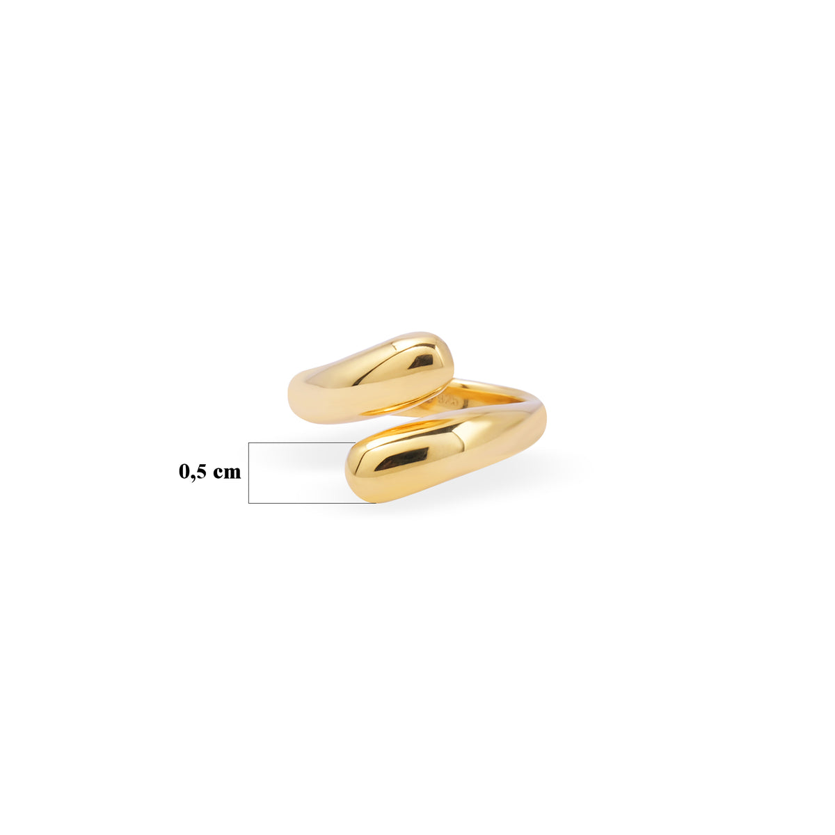 Elara Drop Collection Adjustable Ring Sterling Silver 925 Gold Plated