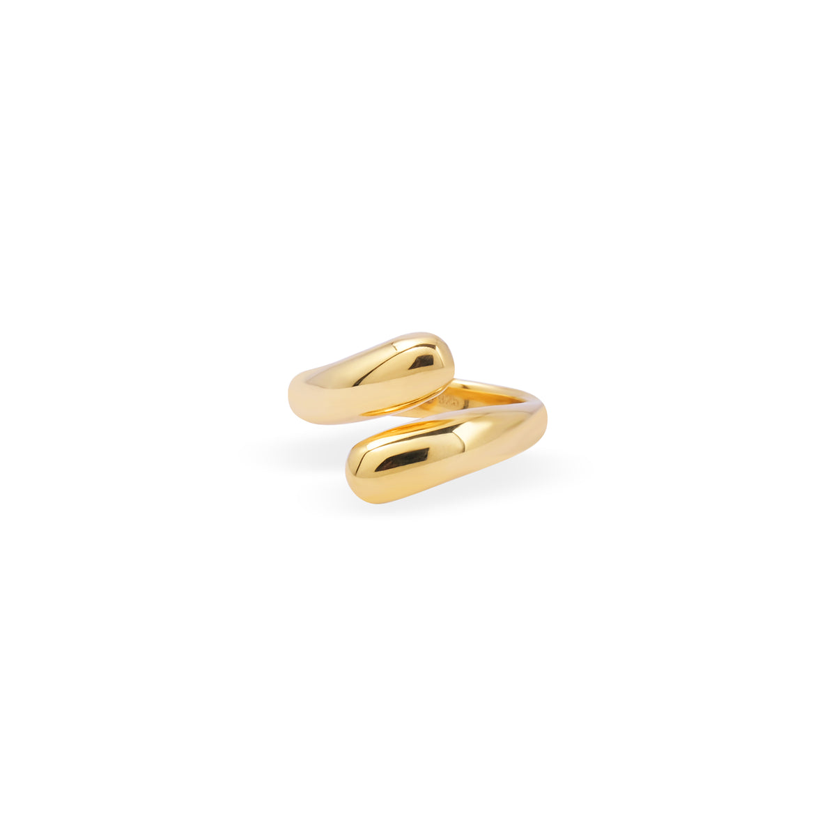 Cincin Adjustable Koleksi Elara Drop Sterling Silver 925 Gold Plated