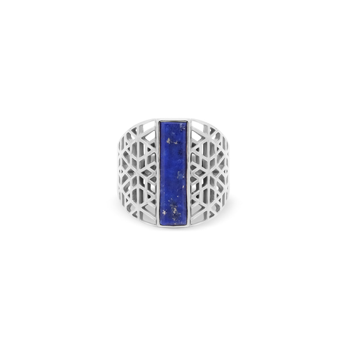 Cincin Signet Bar Koleksi Jali Sterling Silver 925