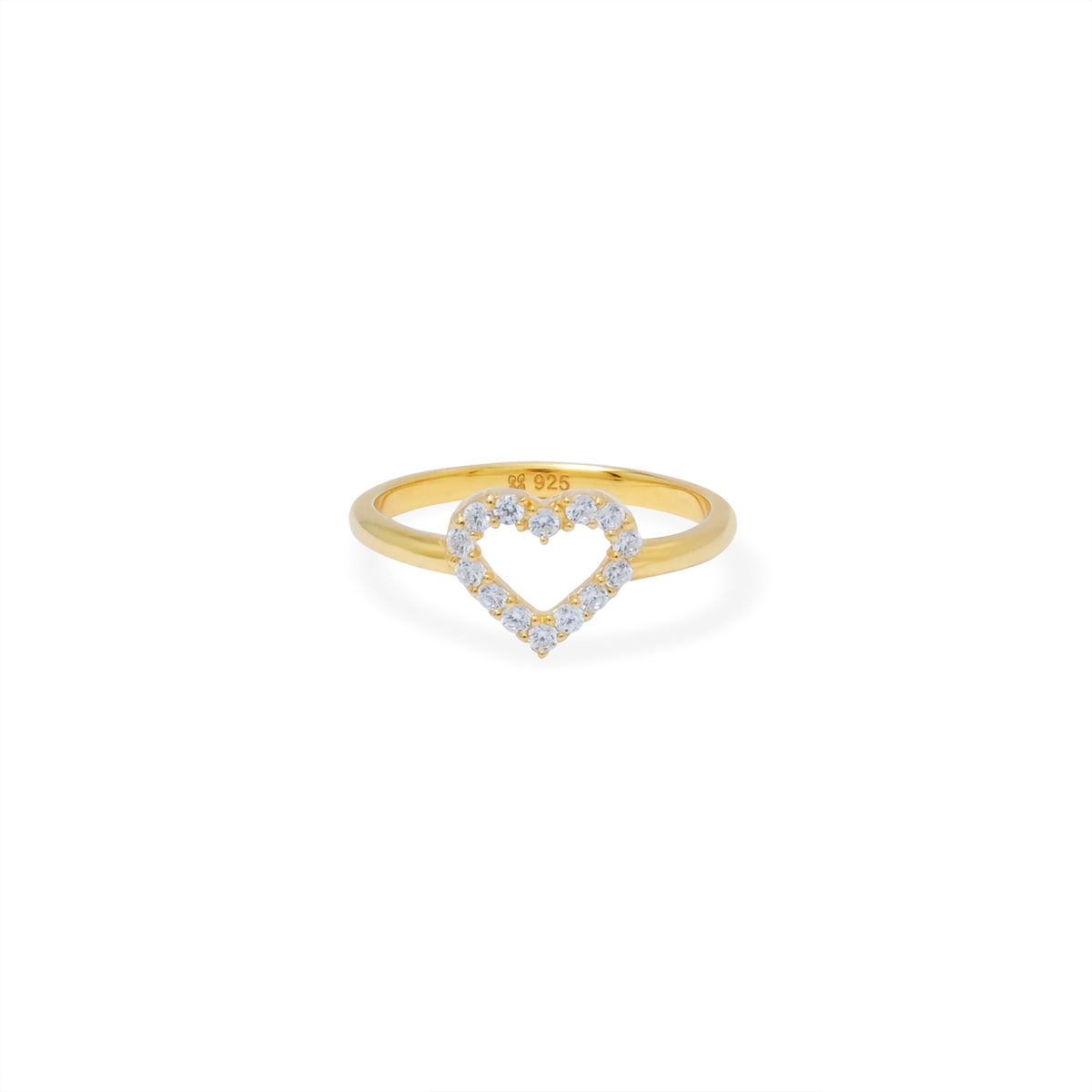 Cincin Heart Gold Plated Koleksi Dainty Heart Sterling Silver 925