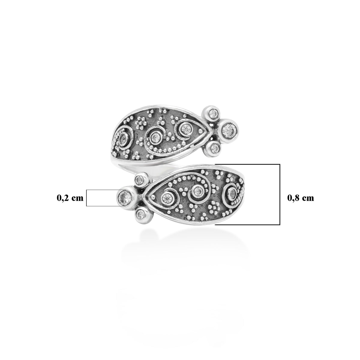 Jejawanan Collection Adjustable 925 Sterling Silver Ring