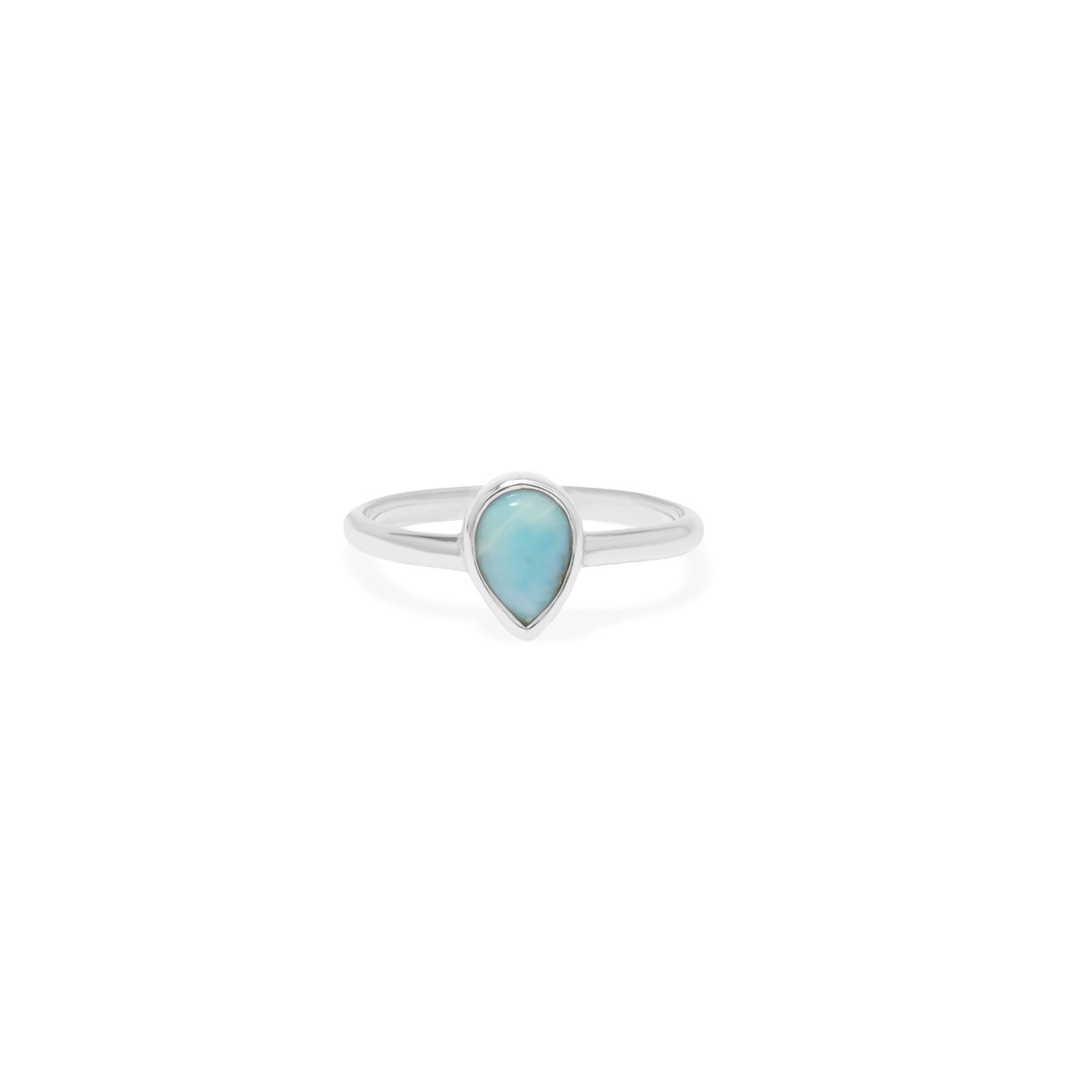 Sterling Silver 925 Larimar Collection Teardrop Ring