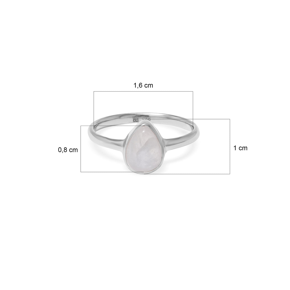 Cincin Teardrop Koleksi Serenity Perak 925