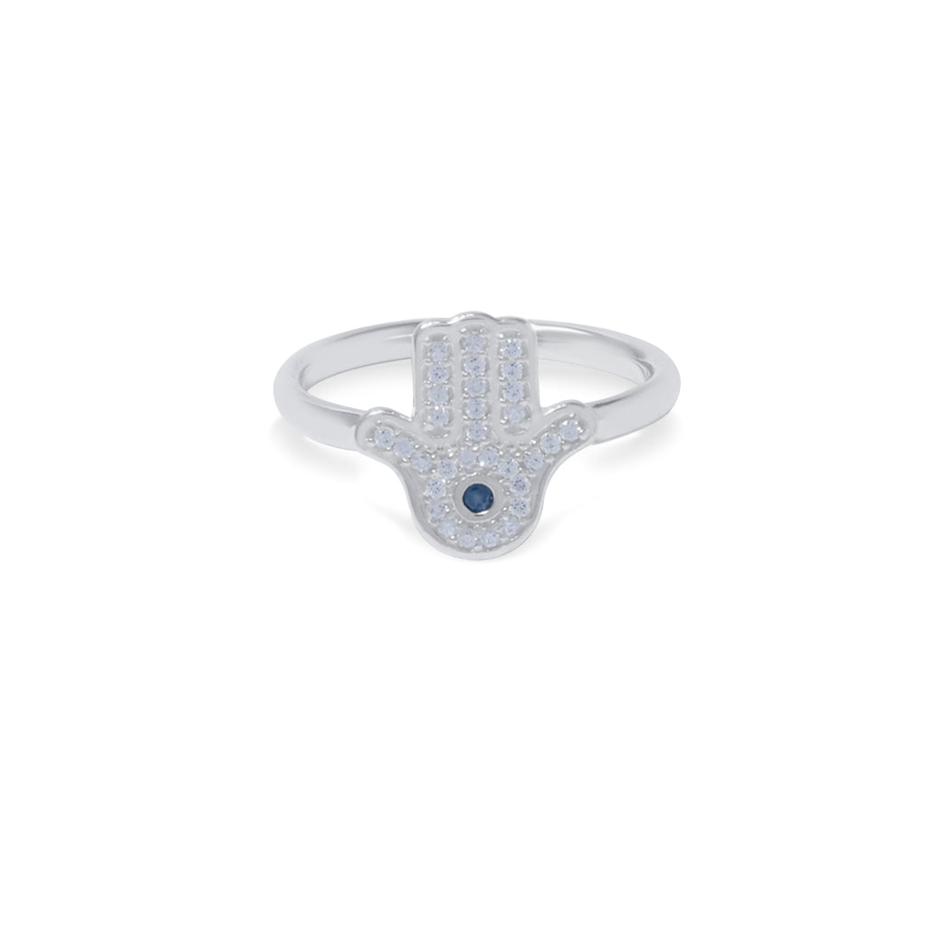 Hamsa Sterling Silver 925 Ring Set of 2