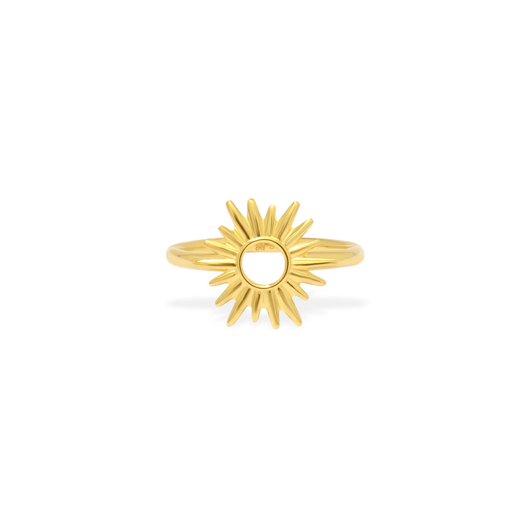 Full Ring Sunburn Gold Plated Sterling Silver 925 Collection
