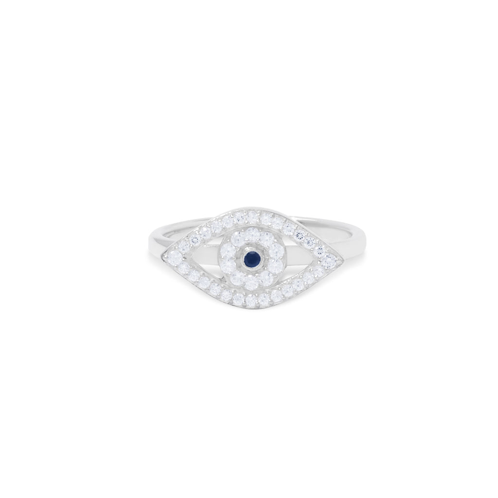 Evil Eye Collection Sterling Silver 925 Cocktail Ring