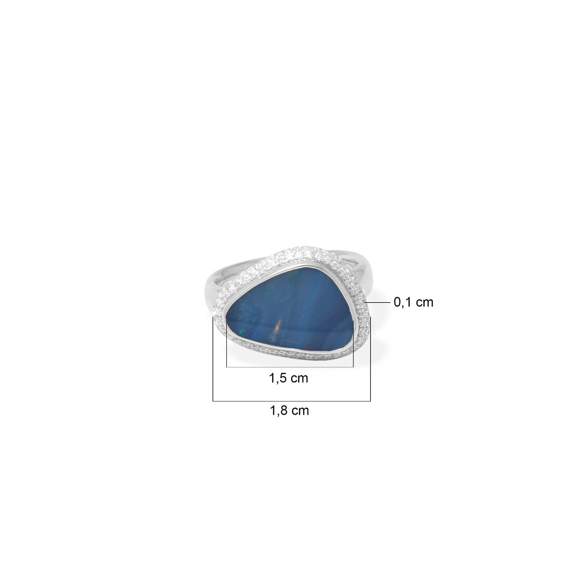 Cincin 2 Large Koleksi Opal Perak 925