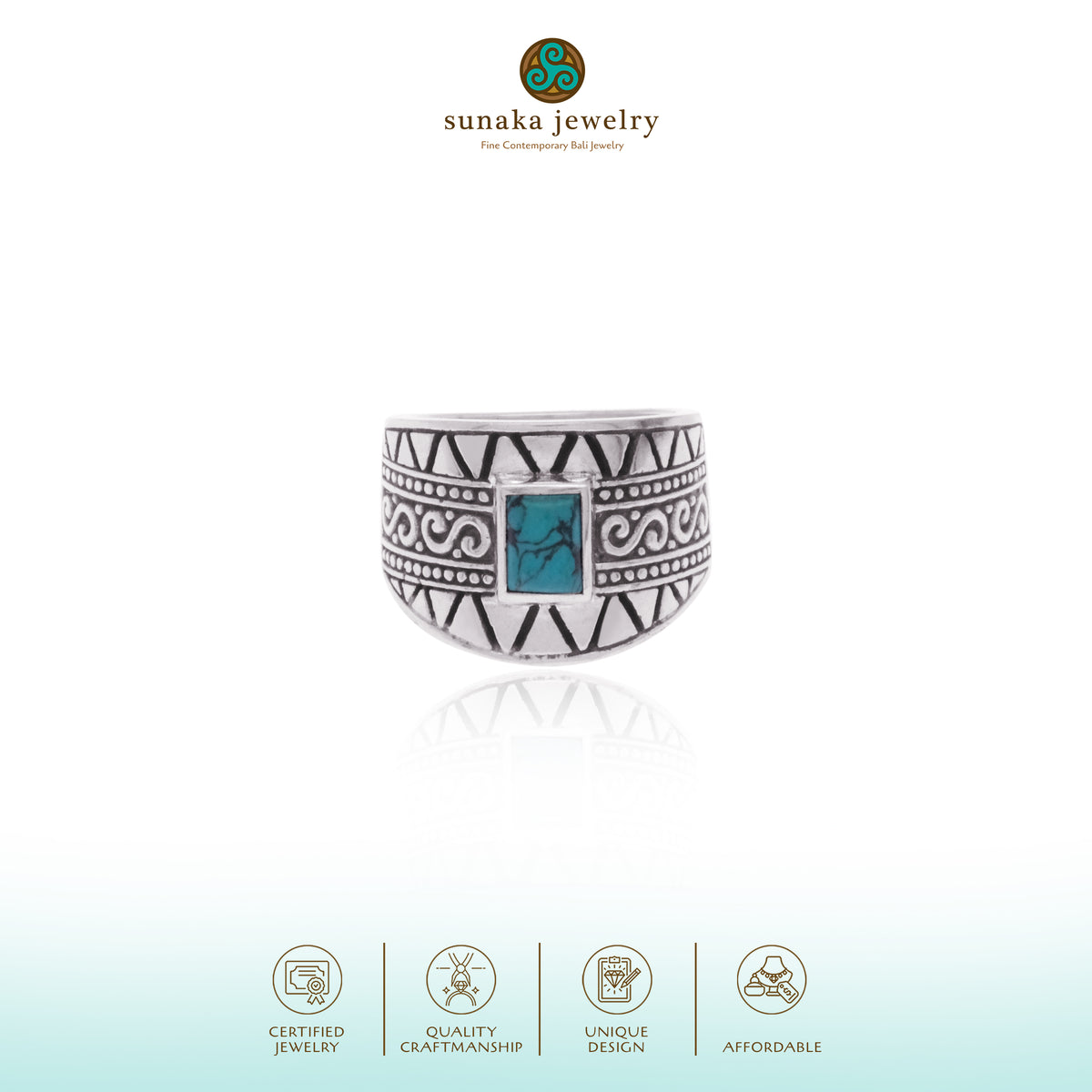 Cincin Band Perak Koleksi Bohemian Sterling Silver 925