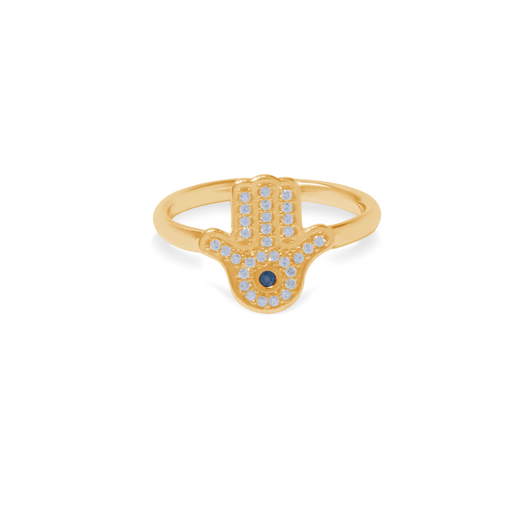 Cincin 2 Perak Koleksi Hamsa Sterling Silver 925 Gold Plated