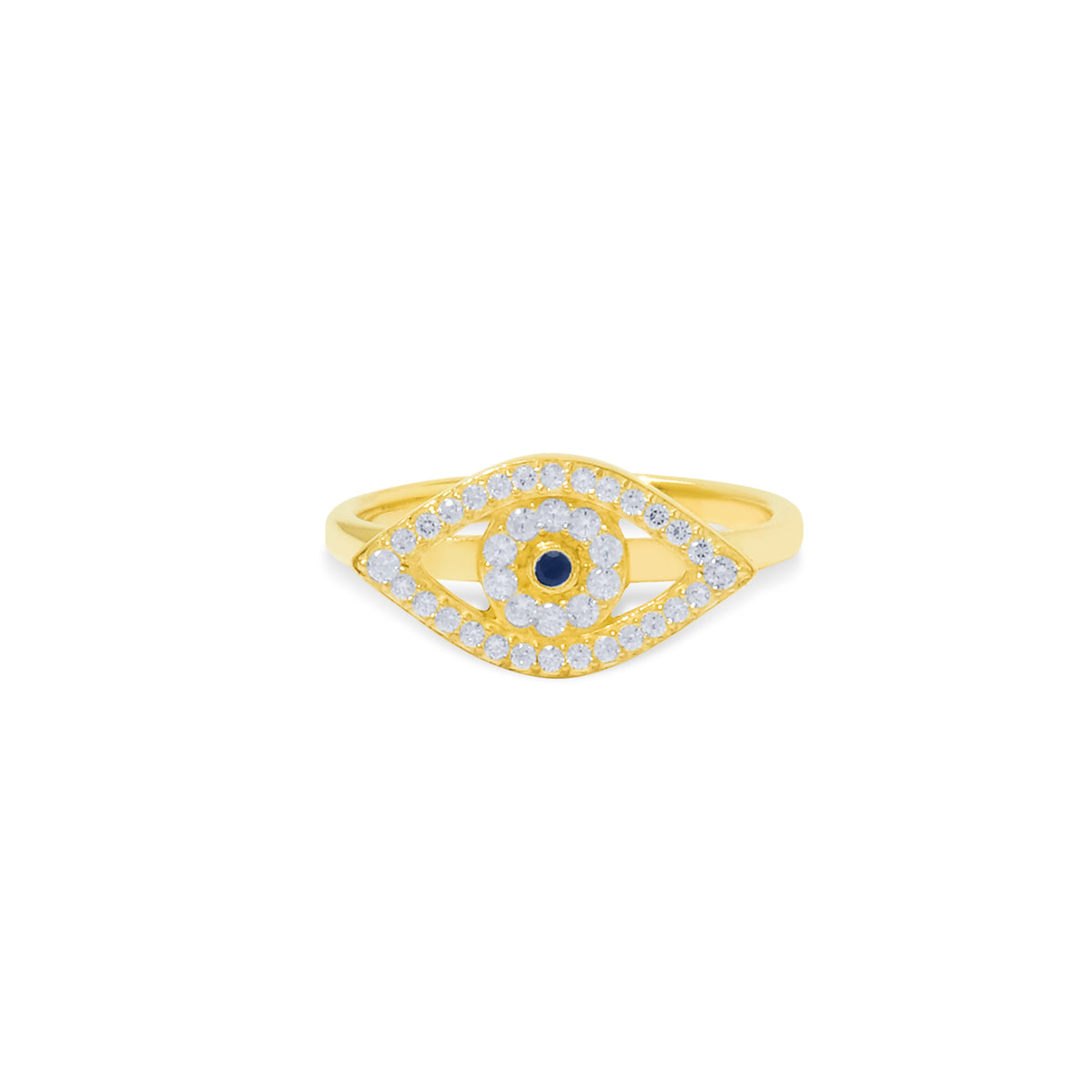 Cincin Cocktail Perak Koleksi Evil Eye Sterling Silver 925 Gold Plated