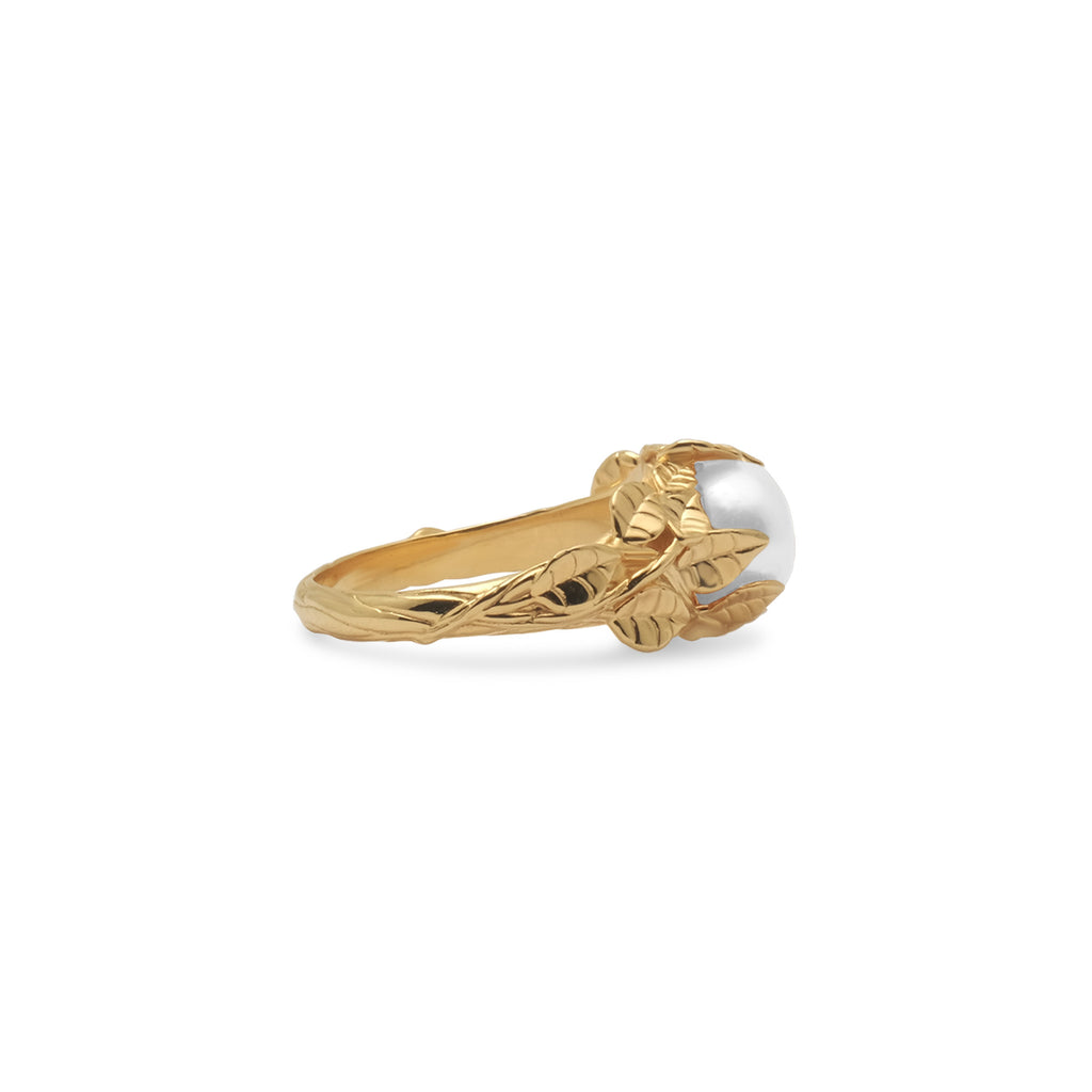Cincin Cocktail 2 Perak Koleksi Mutiara Melati Sterling Silver 925 Gold Plated