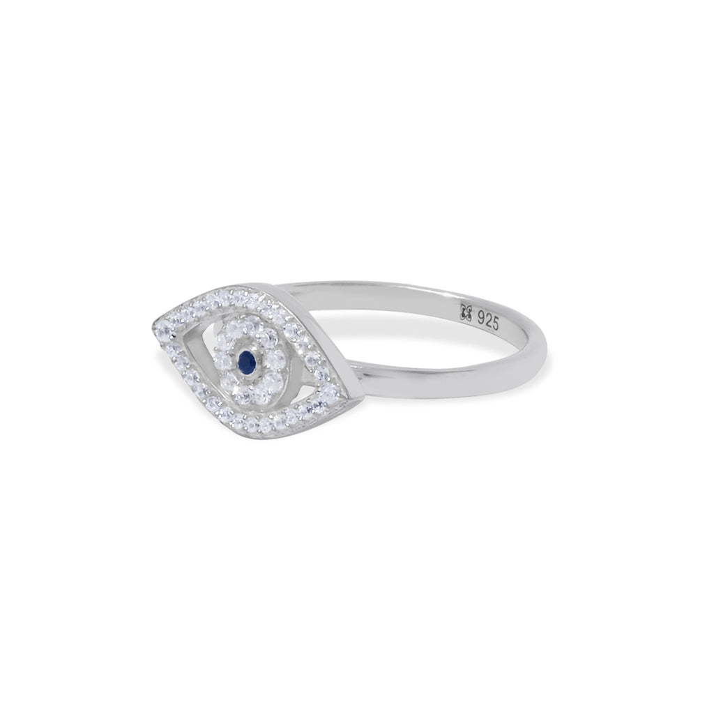 Evil Eye Collection Sterling Silver 925 Cocktail Ring