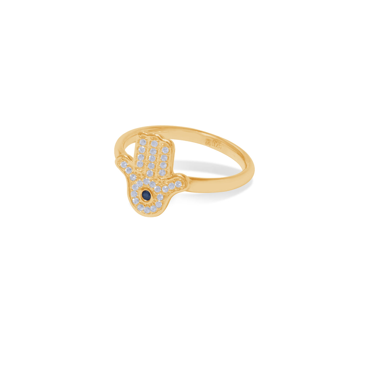 Ring 2 Silver Hamsa Collection Sterling Silver 925 Gold Plated