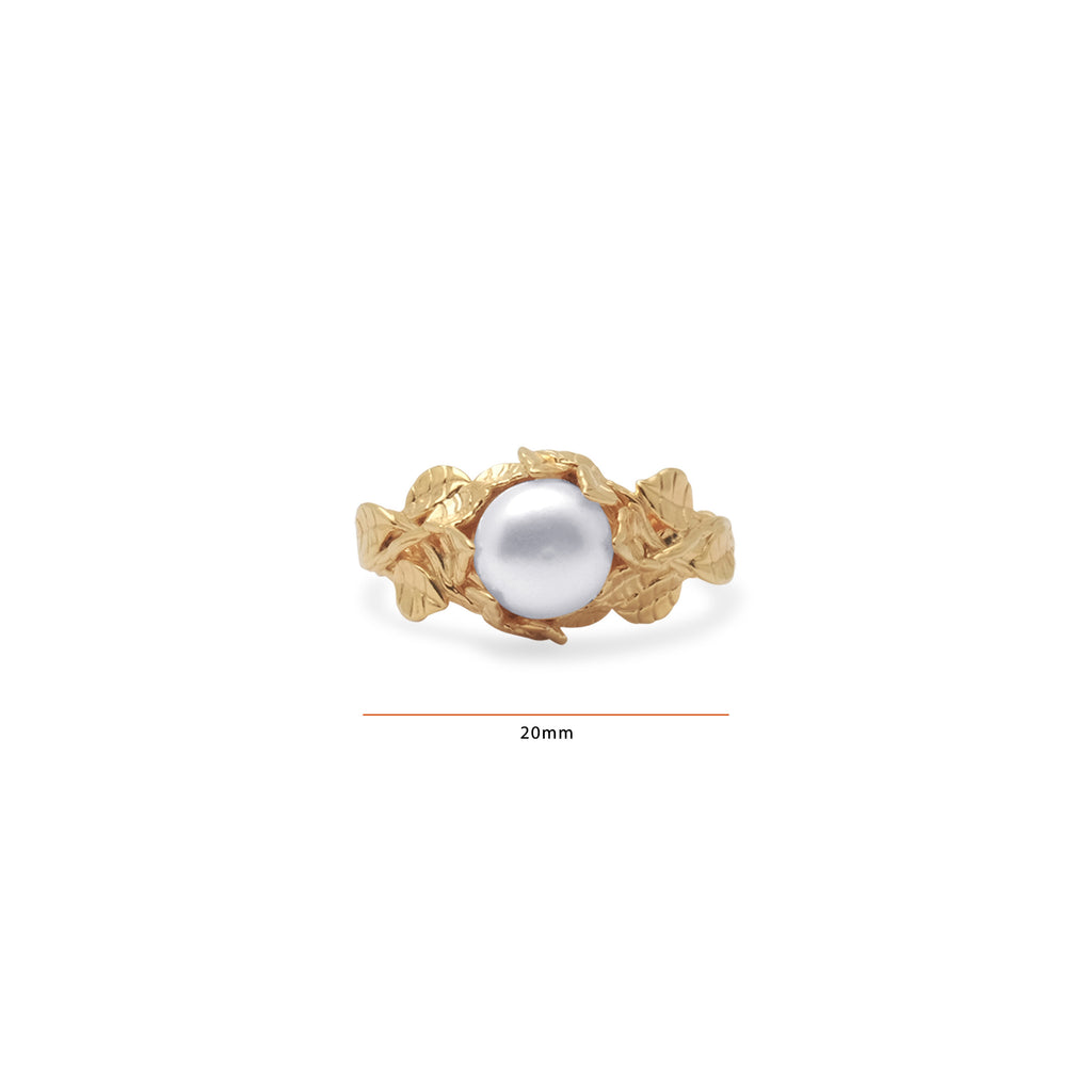 Cincin Cocktail 2 Perak Koleksi Mutiara Melati Sterling Silver 925 Gold Plated