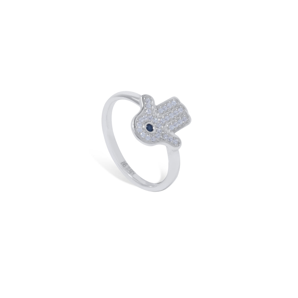 Hamsa Sterling Silver 925 Ring Set of 2