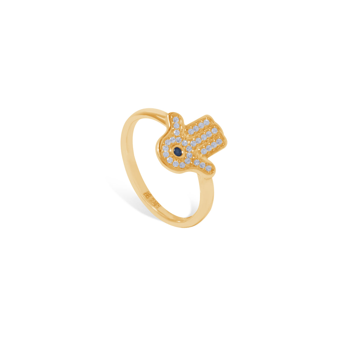 Ring 2 Silver Hamsa Collection Sterling Silver 925 Gold Plated