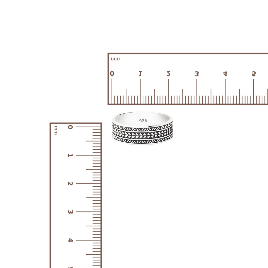 Maori Toa Sterling Silver 925 Small Band Ring