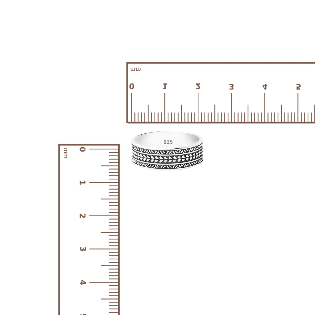 Maori Toa Sterling Silver 925 Small Band Ring