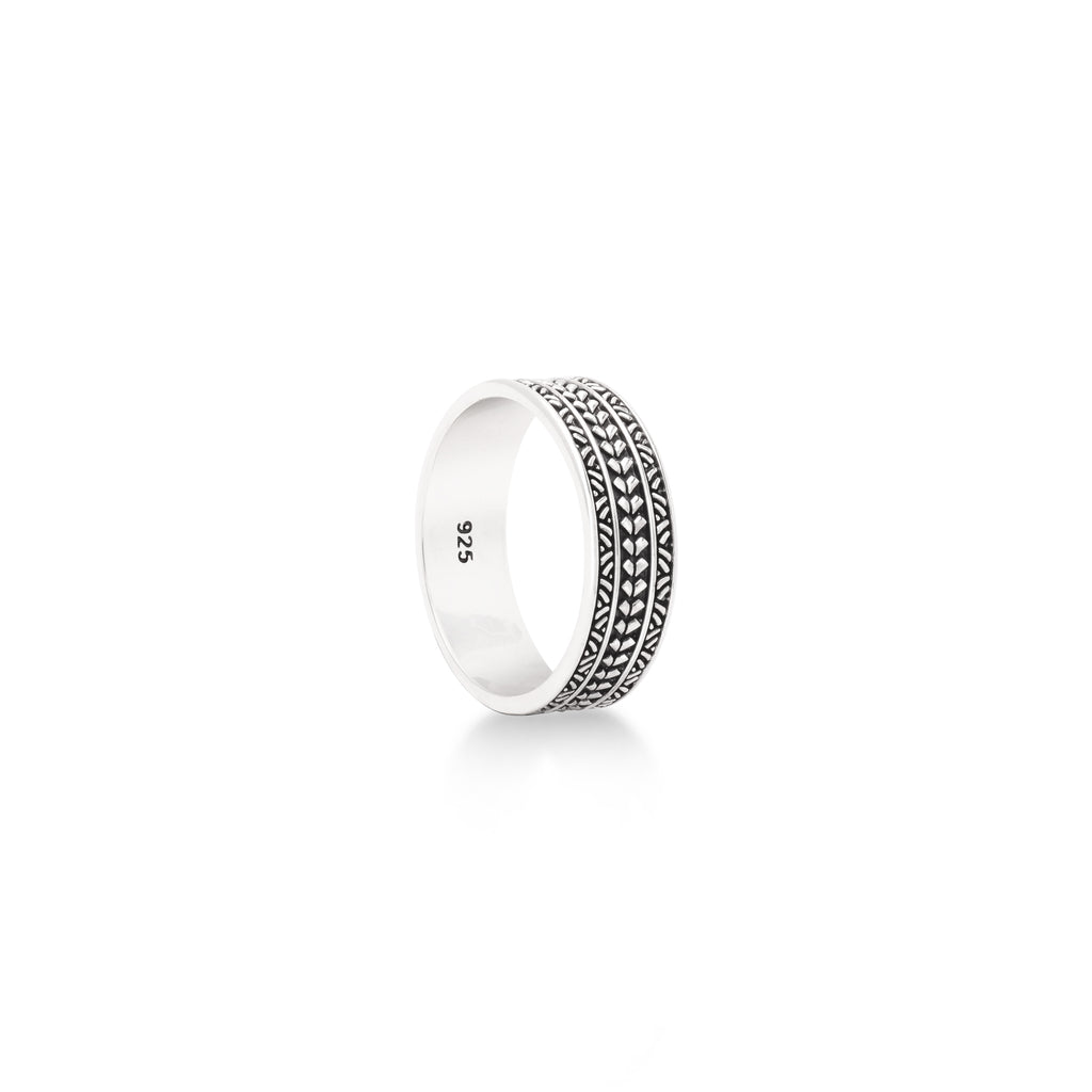 Maori Toa Sterling Silver 925 Small Band Ring