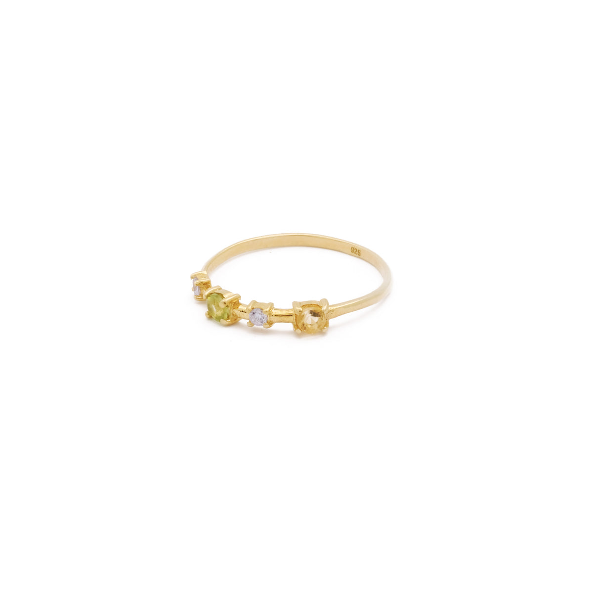 Cincin Koleksi Prong Sterling Silver 925 Gold Plated