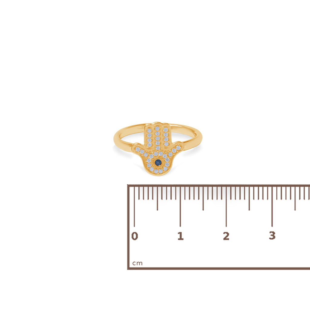 Hamsa Sterling Silver 925 Ring Set of 2