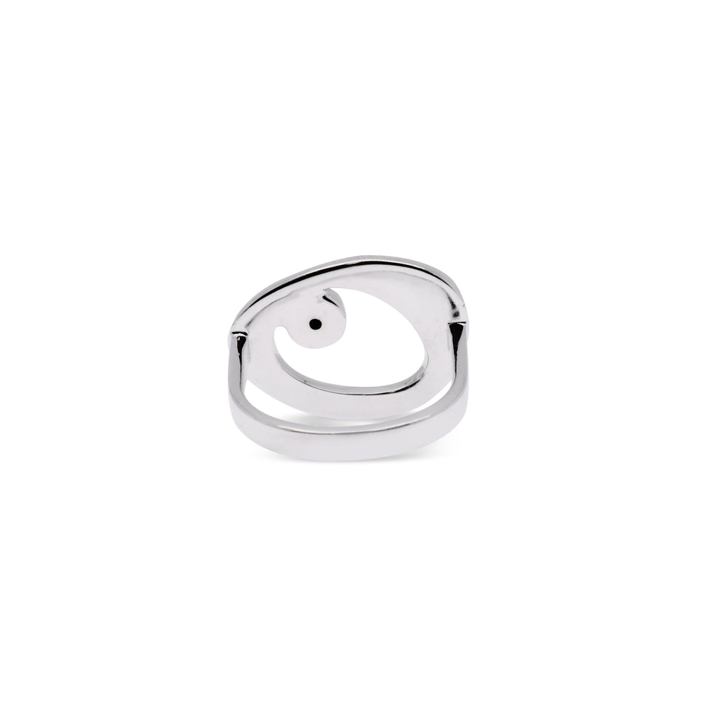 925 Silver Black Pearl Dulcet Collection Ring