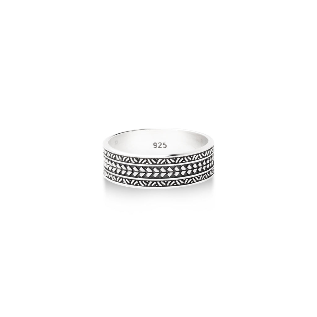 Maori Toa Sterling Silver 925 Small Band Ring