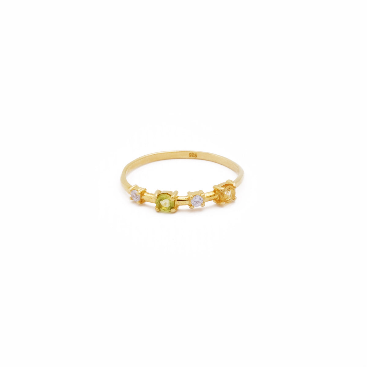 Cincin Koleksi Prong Sterling Silver 925 Gold Plated