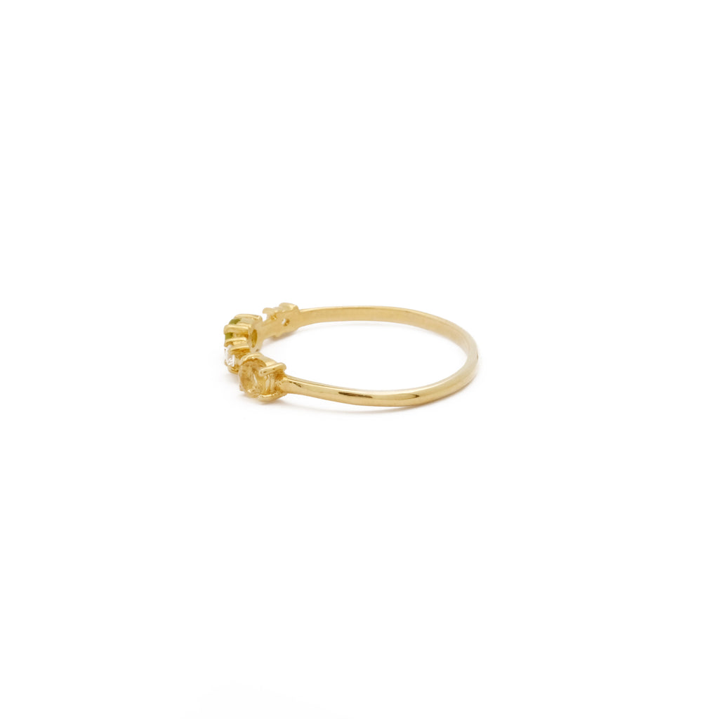 925 Sterling Silver Gold Plated Prong Collection Ring