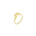 Half Sunburn Collection Gold Plated 925 Sterling Silver Ring