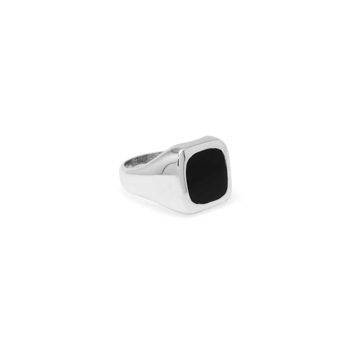 Cincin Square Medium Perak 925 Koleksi Noir