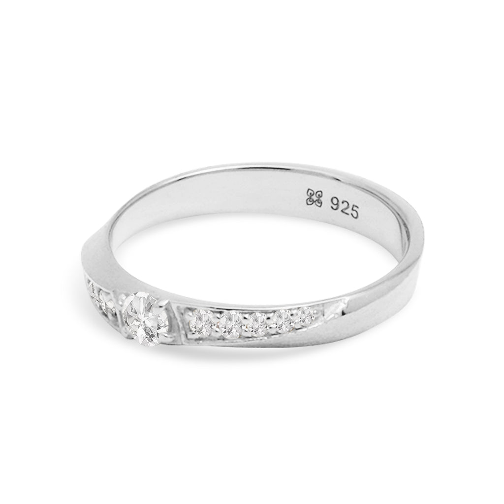 Cincin Couple Half Eternity Perak 925 Koleksi Amoria