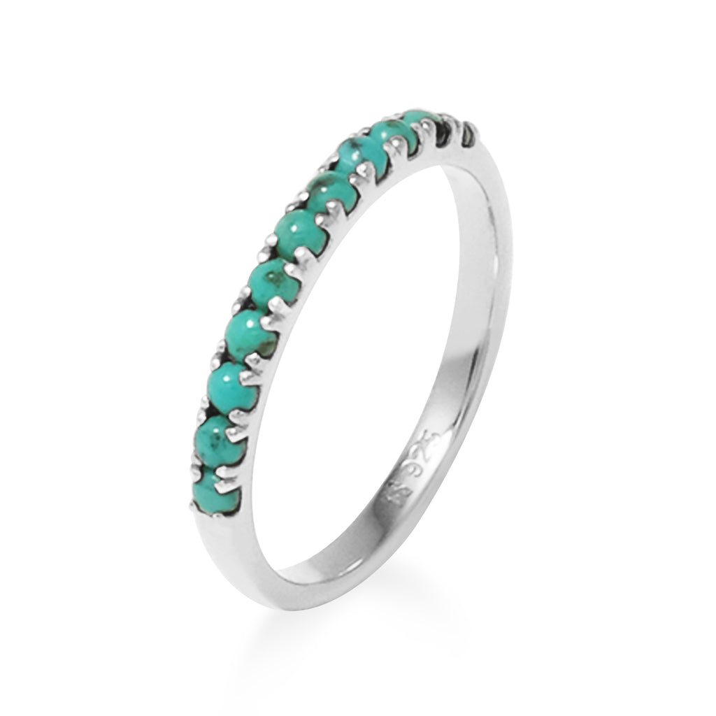 Cincin Half Tourquise Perak 925 Koleksi Azzura