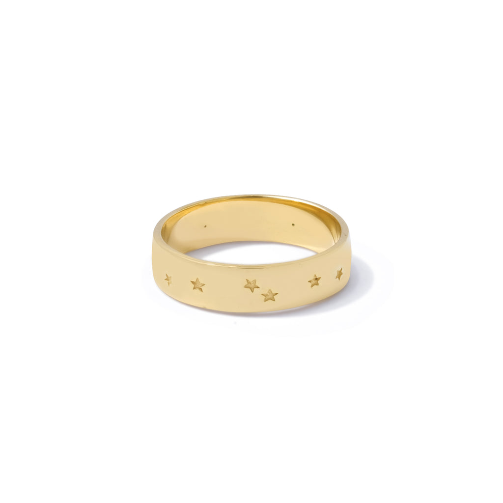 Cincin Band Perak Koleksi Selene Sterling Silver 925 Gold Plated