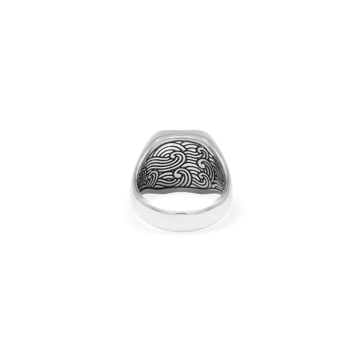 Cincin Square Medium Perak 925 Koleksi Noir
