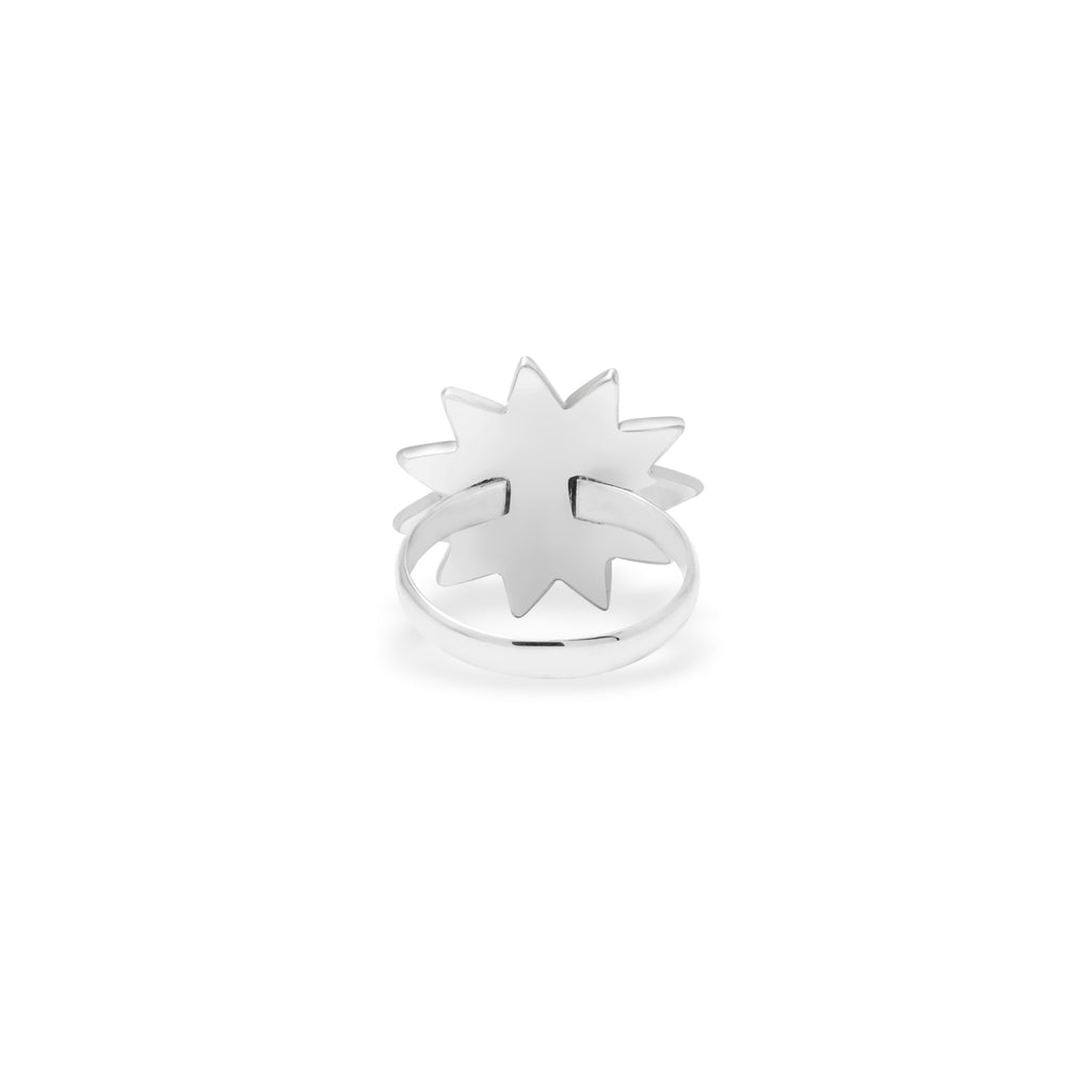 Sterling Silver 925 Flower Jawan Ring