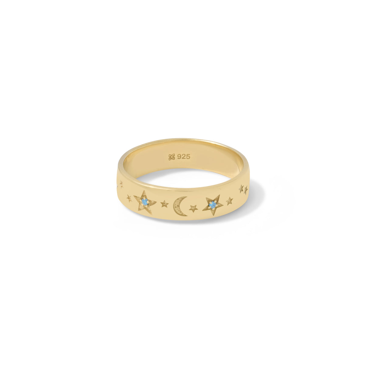 Selene Collection Sterling Silver 925 Gold Plated Band Ring