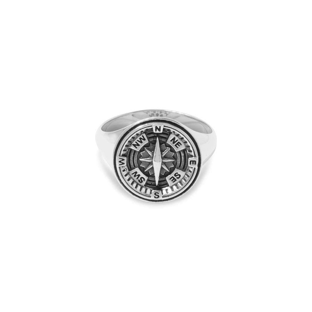 Kompas Sterling Silver 925 Round Signet Ring
