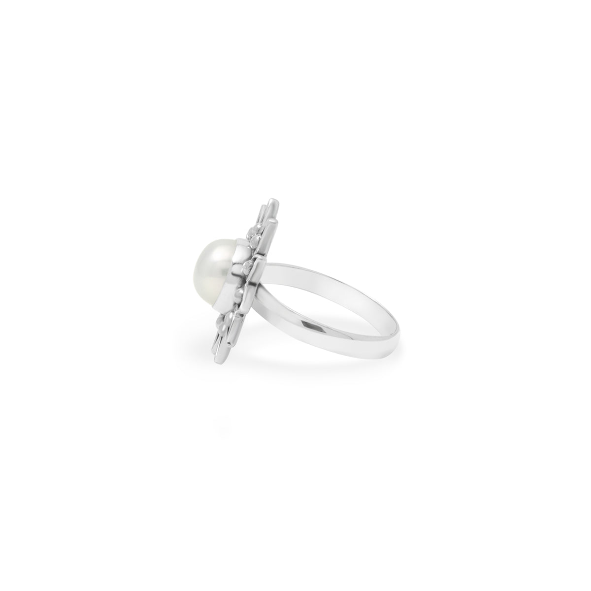 Sterling Silver 925 Flower Jawan Ring