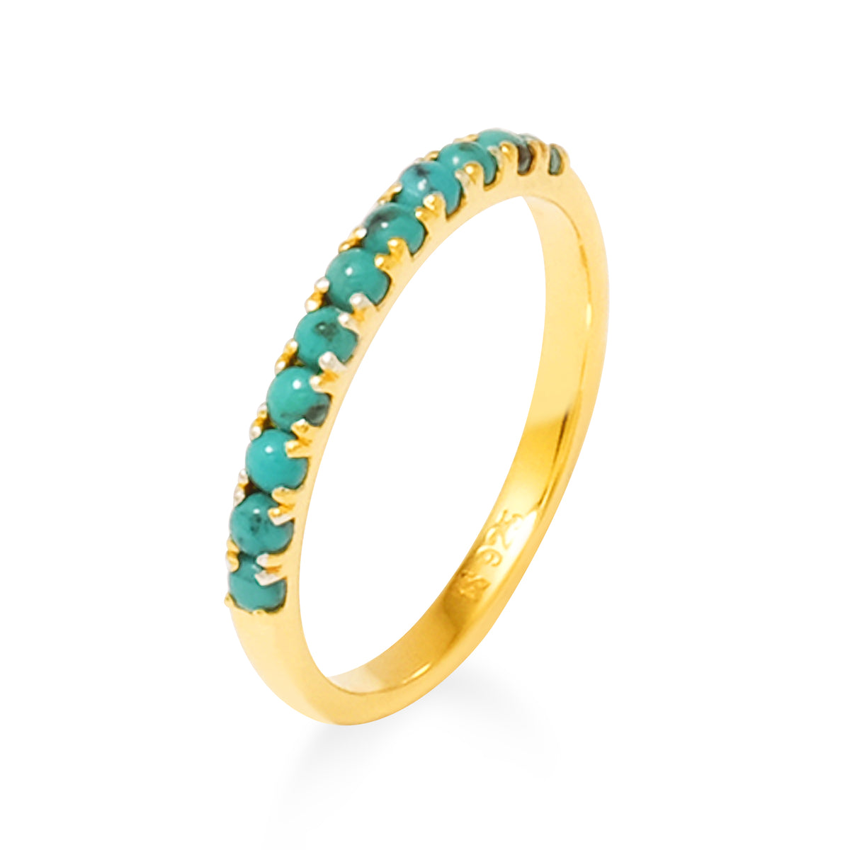 Cincin Half Tourquise Perak 925 Koleksi Azzura