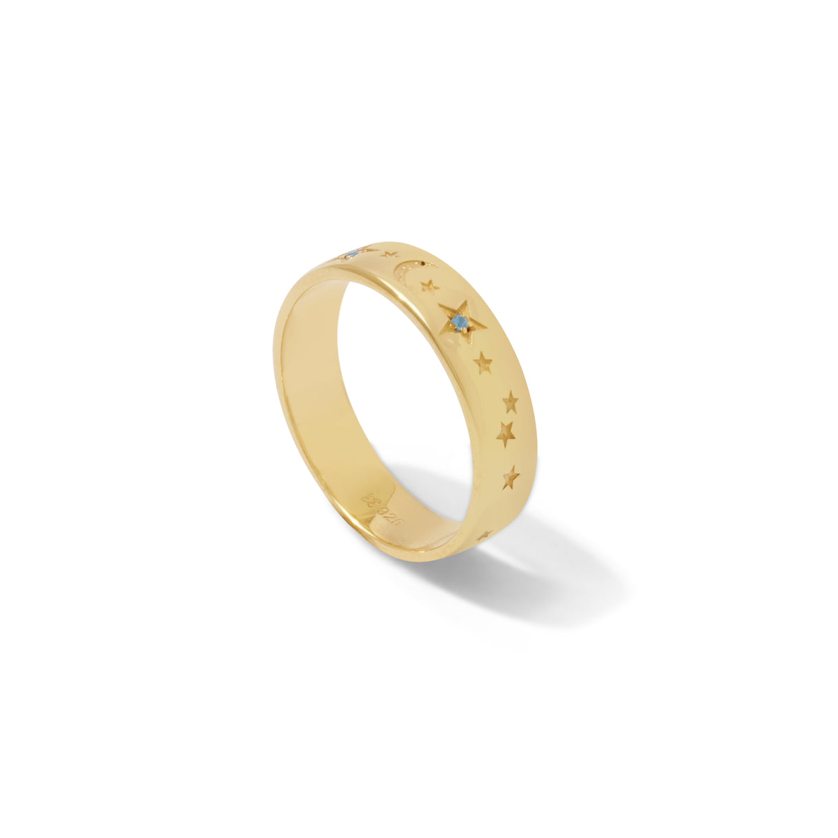 Selene Collection Sterling Silver 925 Gold Plated Band Ring