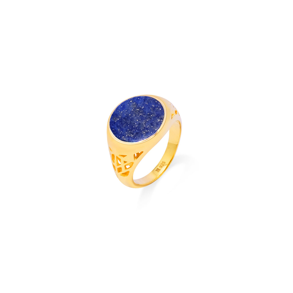 Cincin Signet Bulat Koleksi Jali Sterling Silver 925