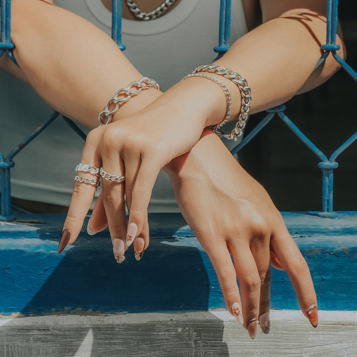 Small Chain Ring Cuban Sterling Silver 925 Collection