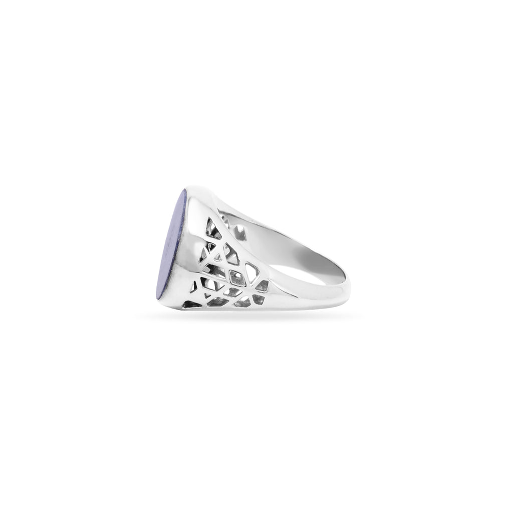 Cincin Signet Bulat Koleksi Jali Sterling Silver 925