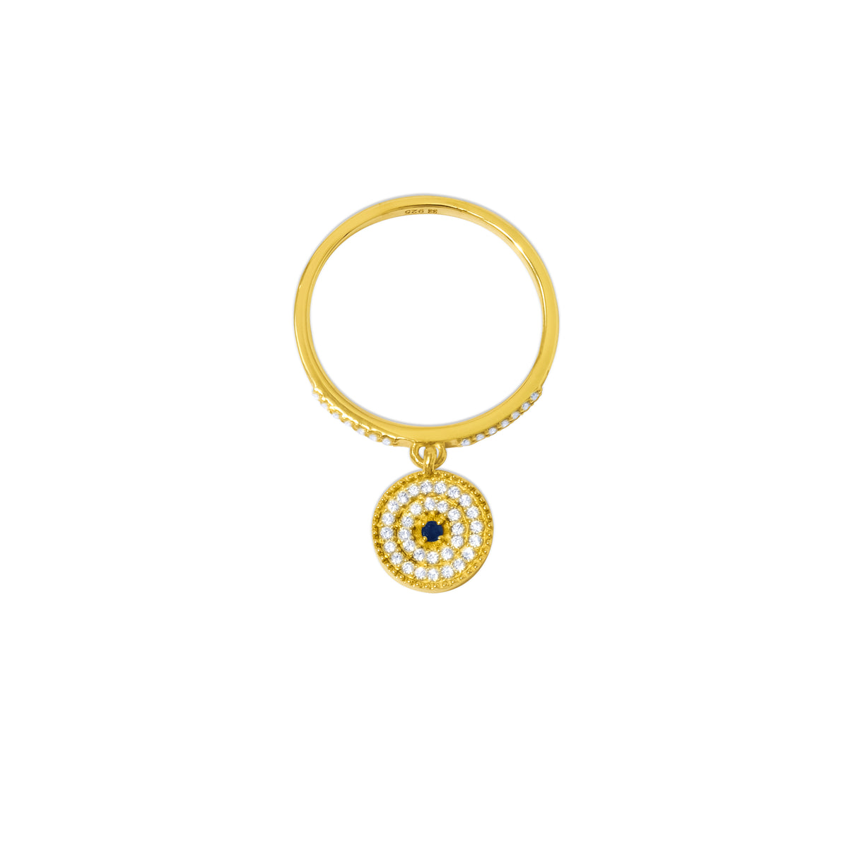 Cincin Hanging Perak Koleksi Evil Eye Sterling Silver 925 Gold Plated