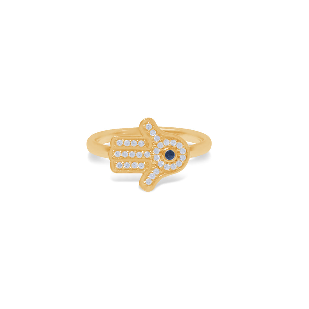 Cincin 1 Perak Koleksi Hamsa Sterling Silver 925 Gold Plated