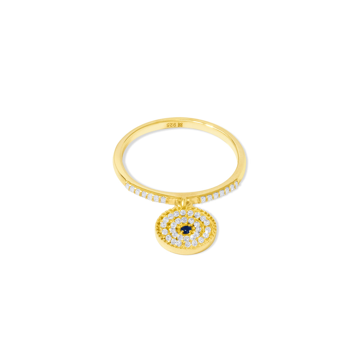 Cincin Hanging Perak Koleksi Evil Eye Sterling Silver 925 Gold Plated